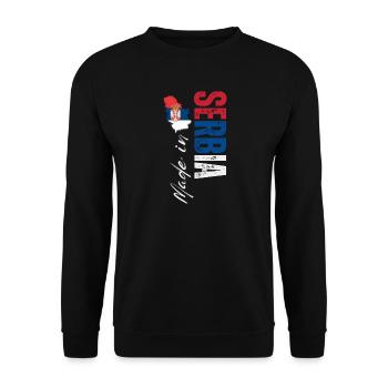 Fabriqué en Serbie, né en Serbie - Sweat-shirt Unisexe - noir - Devant - Alina (178cm) & Michal (187cm)