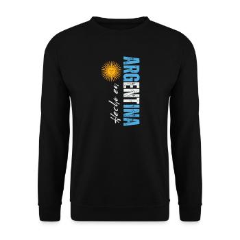 Made in Argentina, born in Argentina - Unisex Sweatshirt - black - Front - Alina (178cm) & Michal (187cm)