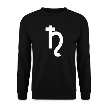 Saturn Symbol - Unisex Sweatshirt - black - Front - Alina (178cm) & Michal (187cm)