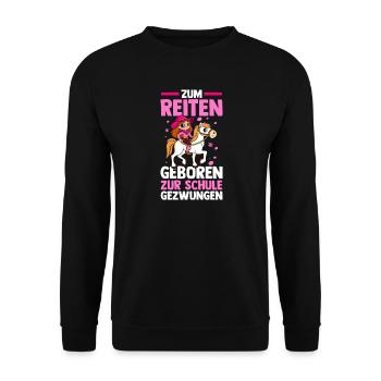 Reiten Pferdeliebhaber Reiterhof Pferde - Unisex Pullover - Schwarz - Vorne - Alina (178cm) & Michal (187cm)