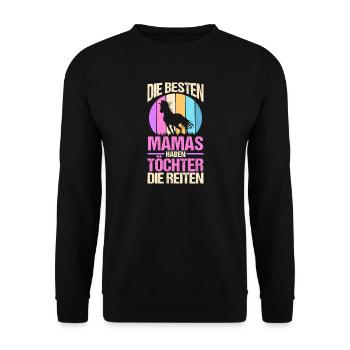 Reiten Mama Mutter Pferdeliebhaber Reiterhof Pferd - Unisex Pullover - Schwarz - Vorne - Alina (178cm) & Michal (187cm)