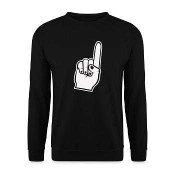 Fan Hand Index Finger Icon - Unisex Sweatshirt - black - Front - Alina (178cm) & Michal (187cm)