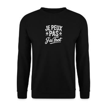 je peux pas j'ai foot - Sweat-shirt Unisexe - noir - Devant - Alina (178cm) & Michal (187cm)