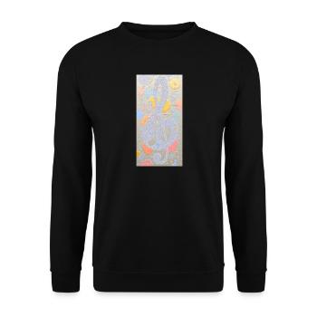 Œuvres abstraites avec partitions - Sweat-shirt Unisexe - noir - Devant - Alina (178cm) & Michal (187cm)