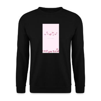 Bouquet de fleurs aquarelles roses - Sweat-shirt Unisexe - noir - Devant - Alina (178cm) & Michal (187cm)
