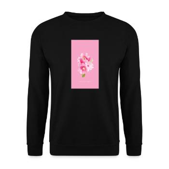 Bouquet de fleurs aquarelles roses - Sweat-shirt Unisexe - noir - Devant - Alina (178cm) & Michal (187cm)