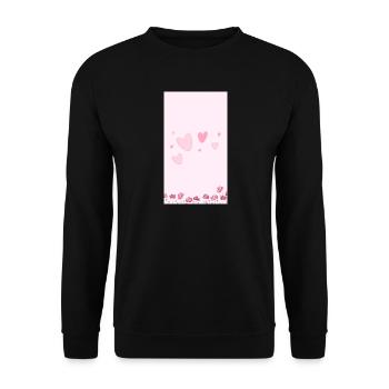 Bouquet de fleurs aquarelles roses - Sweat-shirt Unisexe - noir - Devant - Alina (178cm) & Michal (187cm)