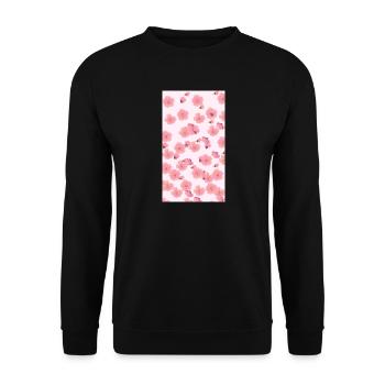 Bouquet de fleurs aquarelles roses - Sweat-shirt Unisexe - noir - Devant - Alina (178cm) & Michal (187cm)