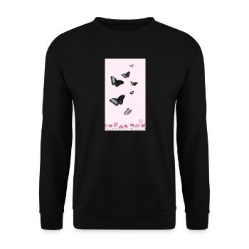 Bouquet de fleurs aquarelles roses - Sweat-shirt Unisexe - noir - Devant - Alina (178cm) & Michal (187cm)