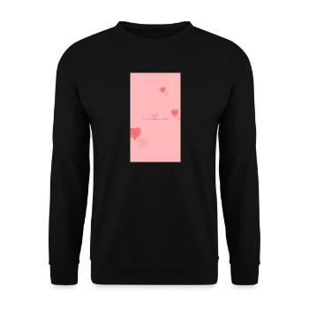 Pink Watercolor Blossom Bouquet - Unisex Pullover - Schwarz - Vorne - Alina (178cm) & Michal (187cm)