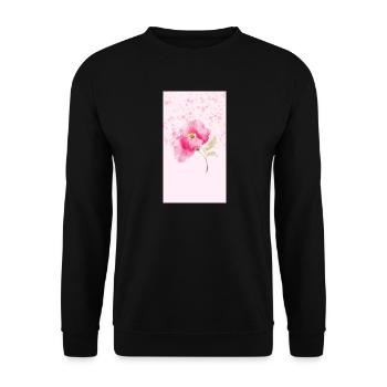 Bouquet de fleurs aquarelles roses - Sweat-shirt Unisexe - noir - Devant - Alina (178cm) & Michal (187cm)