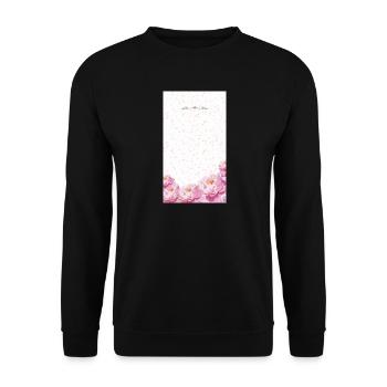 Bouquet de fleurs aquarelles roses - Sweat-shirt Unisexe - noir - Devant - Alina (178cm) & Michal (187cm)