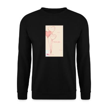 Bouquet de fleurs aquarelles roses - Sweat-shirt Unisexe - noir - Devant - Alina (178cm) & Michal (187cm)