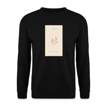 Pink Watercolor Blossom Bouquet - Unisex Sweatshirt - black - Front - Alina (178cm) & Michal (187cm)