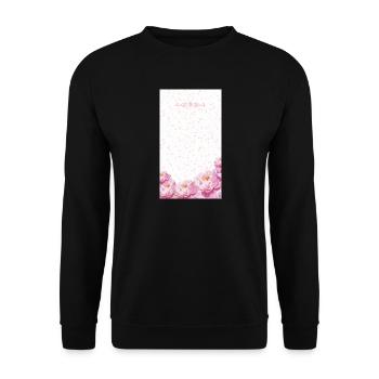 Bouquet de fleurs aquarelles roses - Sweat-shirt Unisexe - noir - Devant - Alina (178cm) & Michal (187cm)