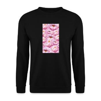 Bouquet de fleurs aquarelles roses - Sweat-shirt Unisexe - noir - Devant - Alina (178cm) & Michal (187cm)