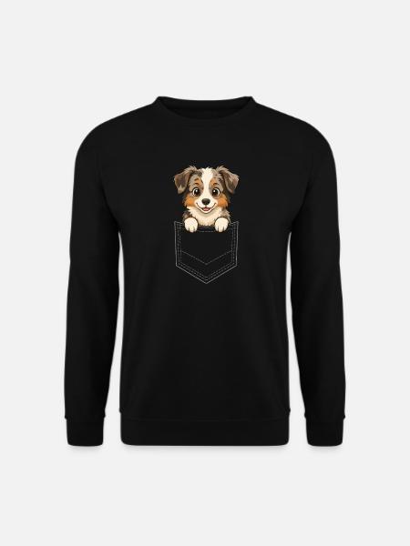 Australian Shepherd Puppy Cartoon, The - Unisex Sweatshirt - black