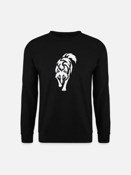 Wolf's silhouette in contrast - Unisex Sweatshirt - black