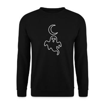 Moonlit Night Ghost Cartoon - Unisex Sweatshirt - black - Front - Alina (178cm) & Michal (187cm)
