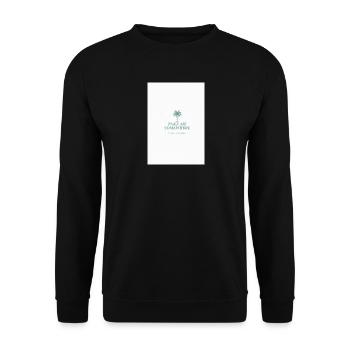 Bring mich irgendwohin – Logo - Unisex Pullover - Schwarz - Vorne - Alina (178cm) & Michal (187cm)