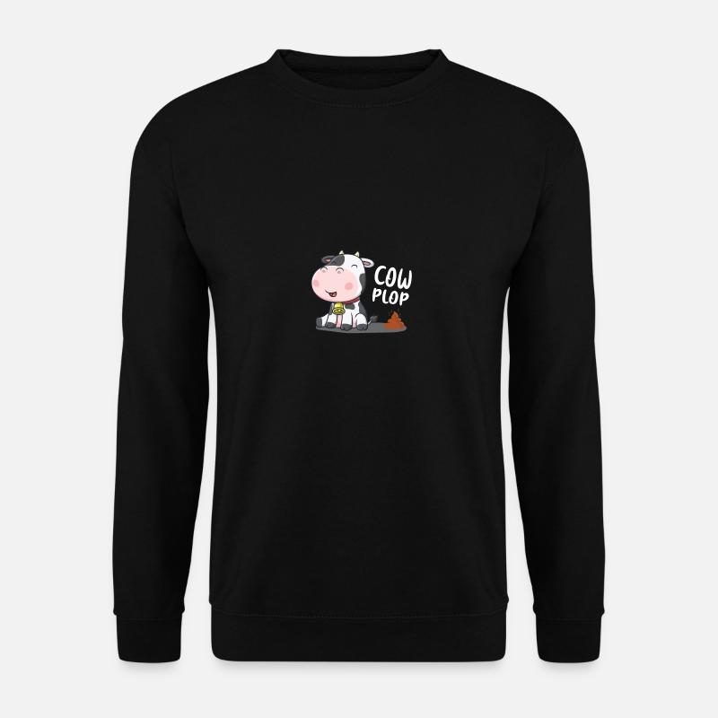 Cow Plop lustiger Kuh Spruch Kühe Geschenk - Unisex Pullover - Schwarz