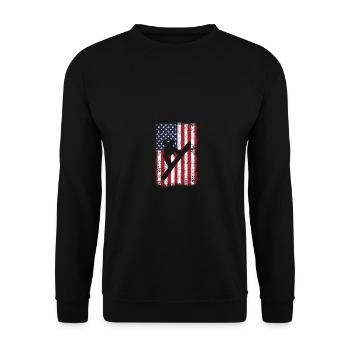 us flag patriotique snowboard snowboard - Sweat-shirt Unisexe - noir - Devant - Alina (178cm) & Michal (187cm)