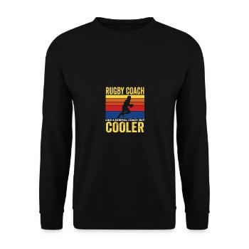Funny Rugby Coach Like A Normal Coach But Cooler - Unisex Pullover - Schwarz - Vorne - Alina (178cm) & Michal (187cm)