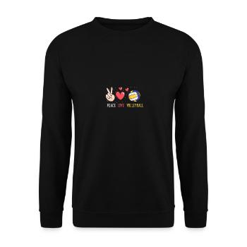 Peace Love Volleyball Mom Leopard Volleyball Lover - Unisex Pullover - Schwarz - Vorne - Alina (178cm) & Michal (187cm)