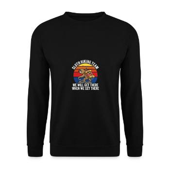Équipe de randonnée paresseuse Nous y arriverons quand nous arriverons - Sweat-shirt Unisexe - noir - Devant - Alina (178cm) & Michal (187cm)