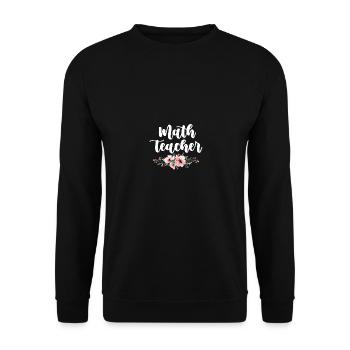 Floral Math Teacher Cute Math Teaching - Unisex Pullover - Schwarz - Vorne - Alina (178cm) & Michal (187cm)