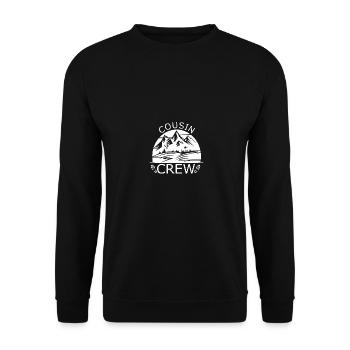 cousin crew camping funny camper - Unisex Pullover - Schwarz - Vorne - Alina (178cm) & Michal (187cm)