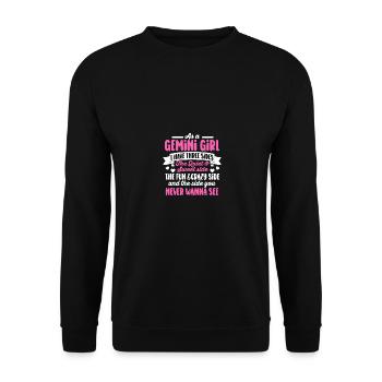 Gémeaux Je suis une fille Gémeaux J’ai trois côtés drôle - Sweat-shirt Unisexe - noir - Devant - Alina (178cm) & Michal (187cm)