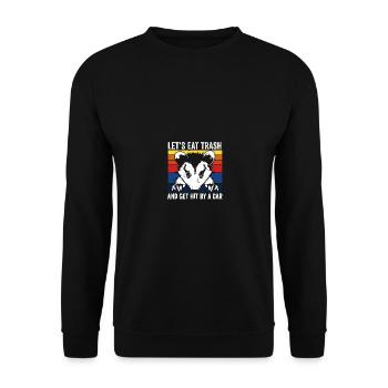 Opossum Let's Eat Trash and Get Hit by a Car - Unisex Sweatshirt - black - Front - Alina (178cm) & Michal (187cm)