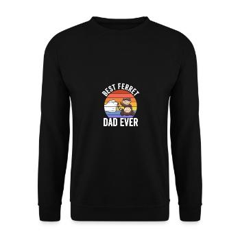 Fathers Day Best Ferret Dad Ever Funny Ferret - Unisex Pullover - Schwarz - Vorne - Alina (178cm) & Michal (187cm)