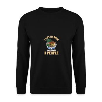 I Like Ramen And Maybe 3 People Noodle Anime - Unisex Sweatshirt - black - Front - Alina (178cm) & Michal (187cm)