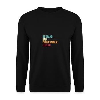 Funny Vintage Husband Dad Programmer Legend - Unisex Pullover - Schwarz - Vorne - Alina (178cm) & Michal (187cm)