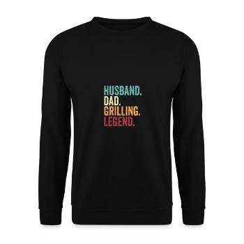 Grilling BBQ Father Funny Husband Grill Dad Legend - Unisex Sweatshirt - black - Front - Alina (178cm) & Michal (187cm)