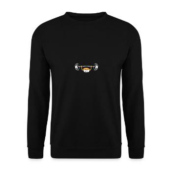 Sushi Gym Lifting Weights Funny Kawaii Sushi - Unisex Pullover - Schwarz - Vorne - Alina (178cm) & Michal (187cm)
