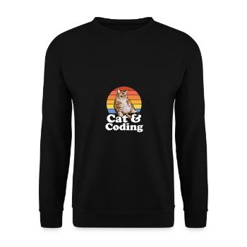 Chats et codage Codeur drôle Cat Lover Programmation - Sweat-shirt Unisexe - noir - Devant - Alina (178cm) & Michal (187cm)