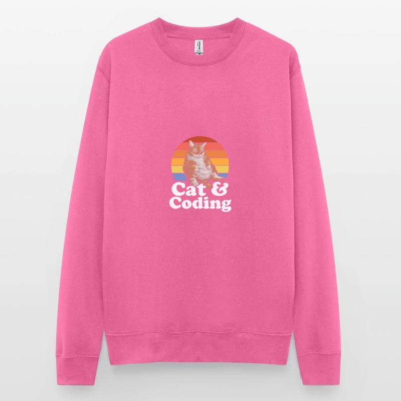 Cats And Coding Funny Coder Cat Lover Programming Unisex Pullover