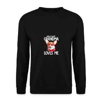 Ma grand-mère m’aime gorgi dog fête des mères - Sweat-shirt Unisexe - noir - Devant - Alina (178cm) & Michal (187cm)