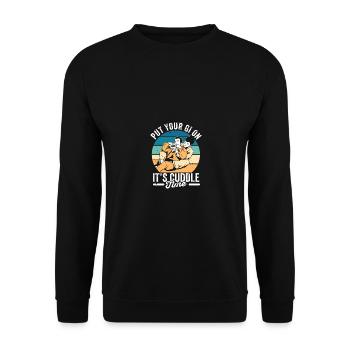 Jiu Jitsu Retro Vintage Put Your Gi On It'S - Unisex Sweatshirt - black - Front - Alina (178cm) & Michal (187cm)