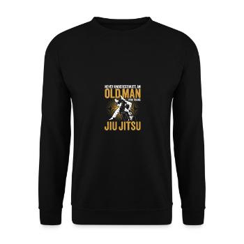 Ne sous-estimez jamais un vieil homme qui entraîne le Jiu - Sweat-shirt Unisexe - noir - Devant - Alina (178cm) & Michal (187cm)