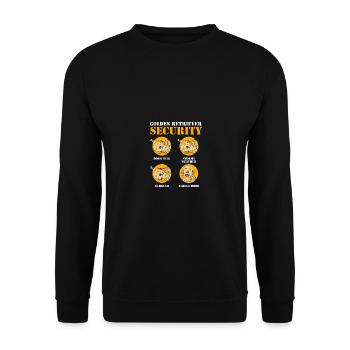 Golden Retriever Sécurité Funny Dog Golden - Sweat-shirt Unisexe - noir - Devant - Alina (178cm) & Michal (187cm)