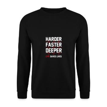 Harder faster deeper emt paramedic First Responder - Unisex Sweatshirt - black - Front - Alina (178cm) & Michal (187cm)