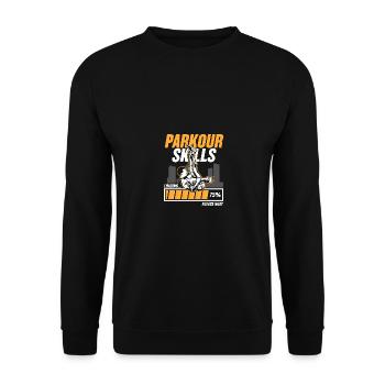 Parkour skills freerunning jumping - Unisex Sweatshirt - black - Front - Alina (178cm) & Michal (187cm)