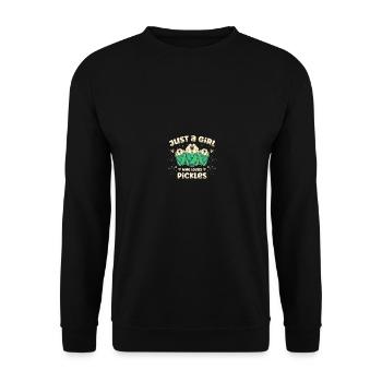 Cornichon pour femmes Filles Cornichons à l’aneth Cornichon - Sweat-shirt Unisexe - noir - Devant - Alina (178cm) & Michal (187cm)