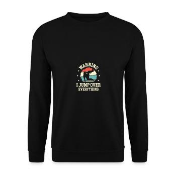Funny Freerunning I Jump Over Everything Parkour - Unisex Sweatshirt - black - Front - Alina (178cm) & Michal (187cm)
