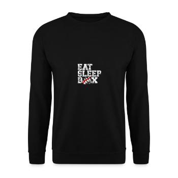 Kickboxer Eat Sleep Box Funny Boxing Lover Boxer - Unisex Pullover - Schwarz - Vorne - Alina (178cm) & Michal (187cm)