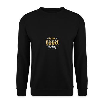 Soon to Be Mom Funny It's Not a Food Baby - Unisex Pullover - Schwarz - Vorne - Alina (178cm) & Michal (187cm)